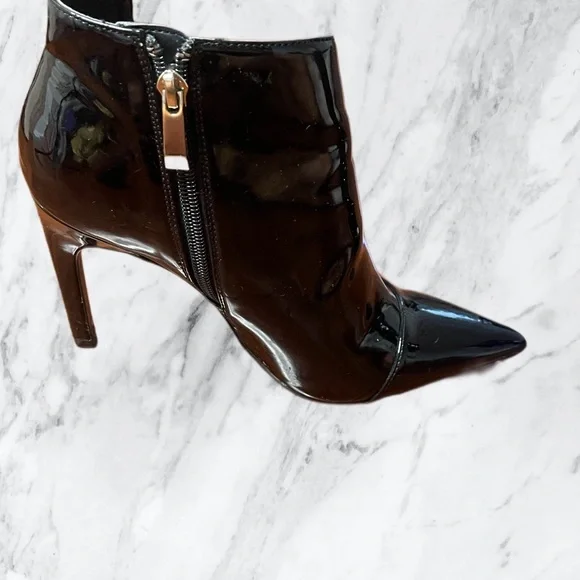 Zara black patent faux leather ankle boots | Heels | 38 | 7.5 - Picture 5 of 7